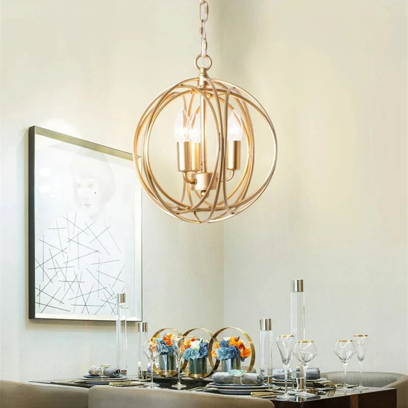 Afralia™ Gold Crystal Chandelier Ring Ball Ceiling Light