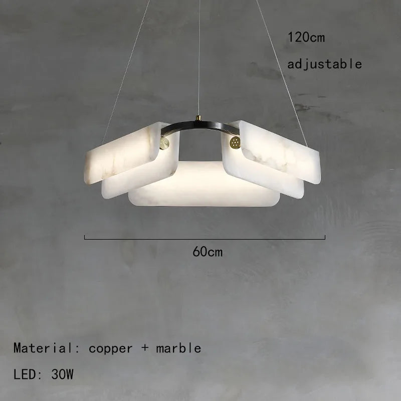 Afralia™ Marble LED Ceiling Chandeliers: Scandinavian Simplicity, Dimmable Dining Room Lighting Fixtures