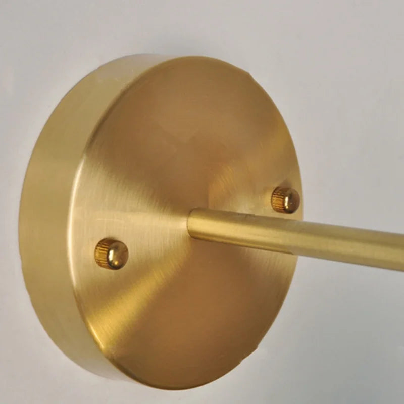 Afralia™ Nordic LED Glass Wall Light Fixture with Pull Chain Switch - Modern Rotating Bedside Lamp