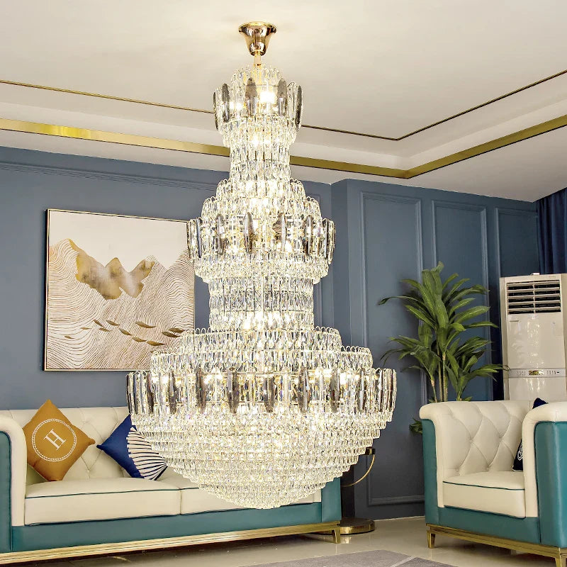 Afralia™ Crystal Chandelier: Postmodern Light Luxury for Hotel Lobby, Villa, and Duplex Floors