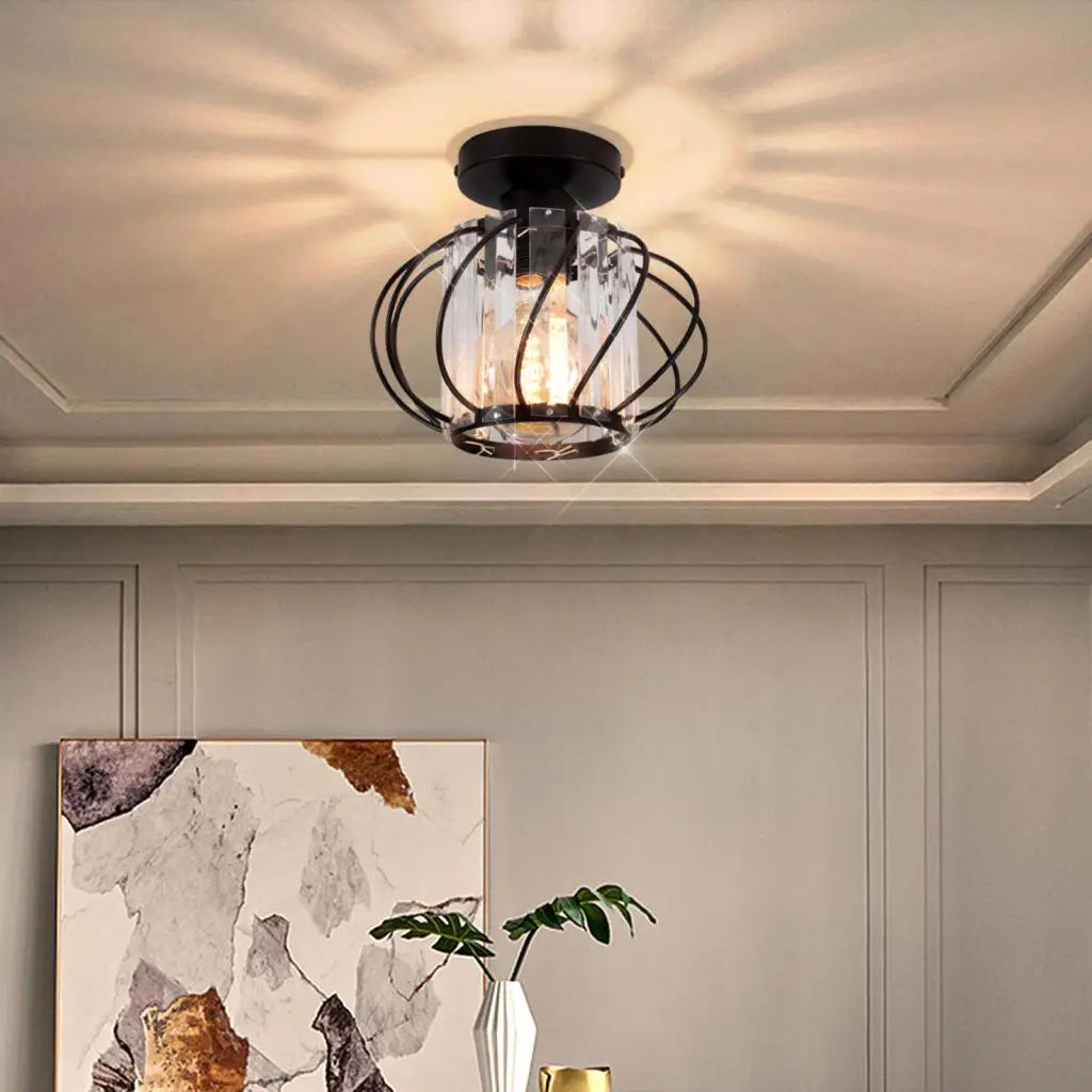Afralia™ Glass Crystal LED Ceiling Chandelier for Home Decor