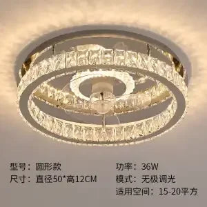 Afralia™ Crystal LED Ceiling Fan Remote Control Modern Bedroom Light Fixtures