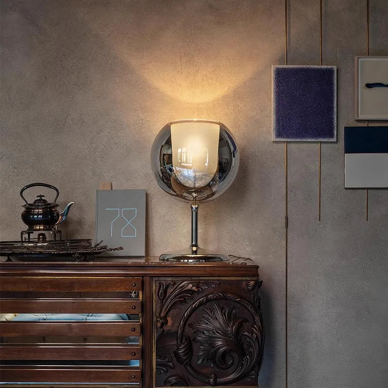 Afralia™ Glass Gold Table Lamp: Luxury Designer Desk Light for Elegant Living Spaces