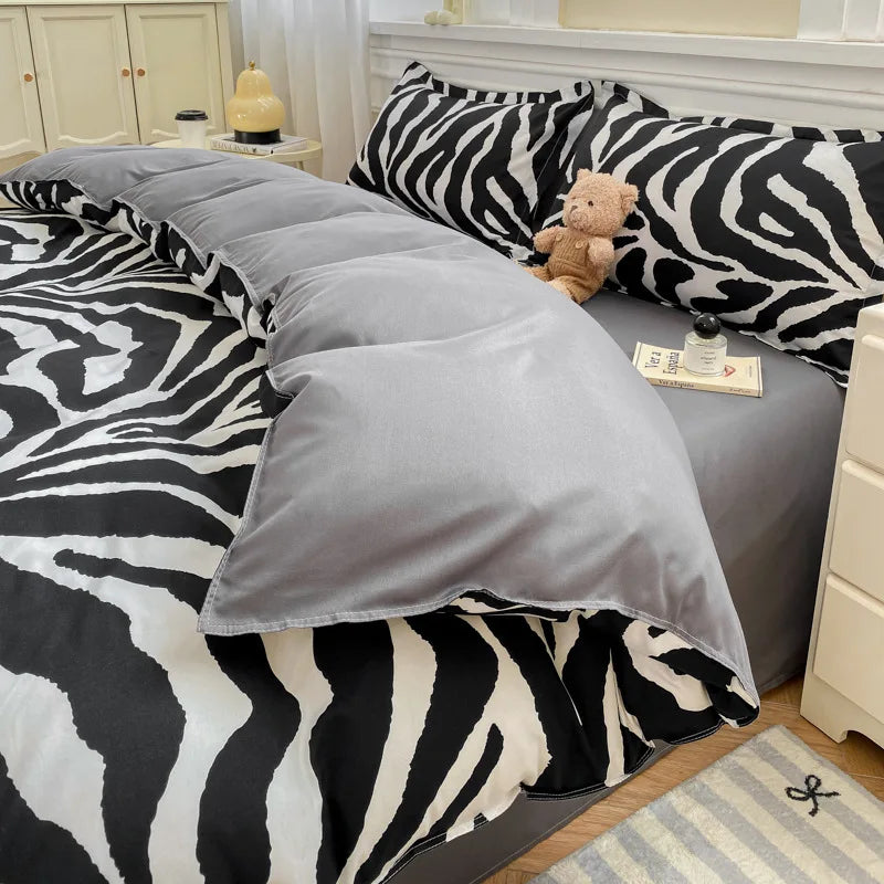Afralia Checkerboard Pattern Duvet Cover Set - Stylish and Cozy Bedding Kit for Bedroom