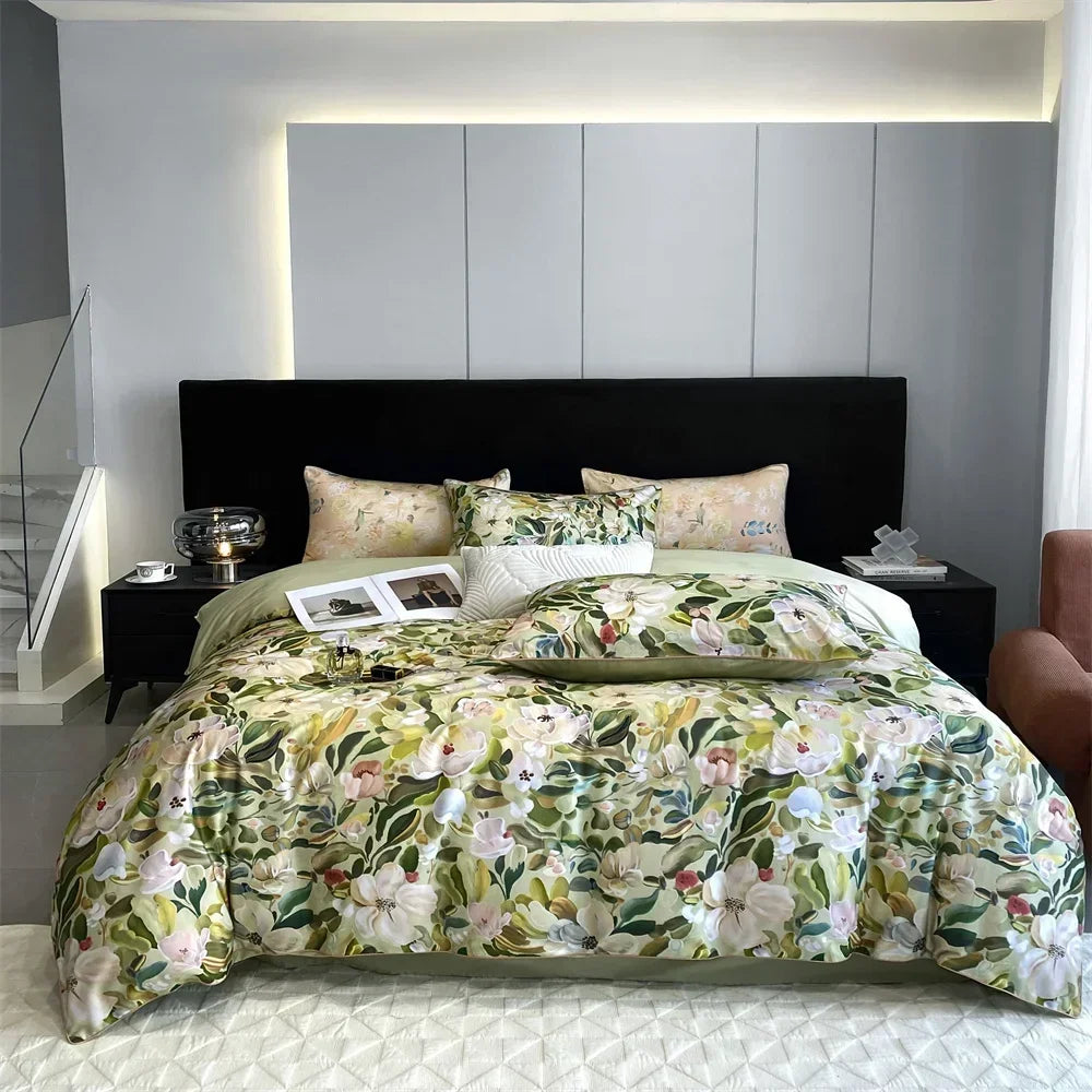 Afralia™ 1000TC Egyptian Cotton Bedding Set, Solid Color Sheets, Pillowcase, Blanket Cover, King Queen Europe Size