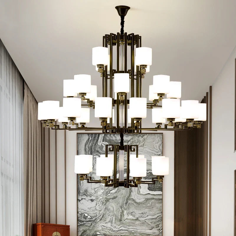 Afralia™ Zen Crystal Chandelier - Luxury Jade Living Room Dining Room Lamp