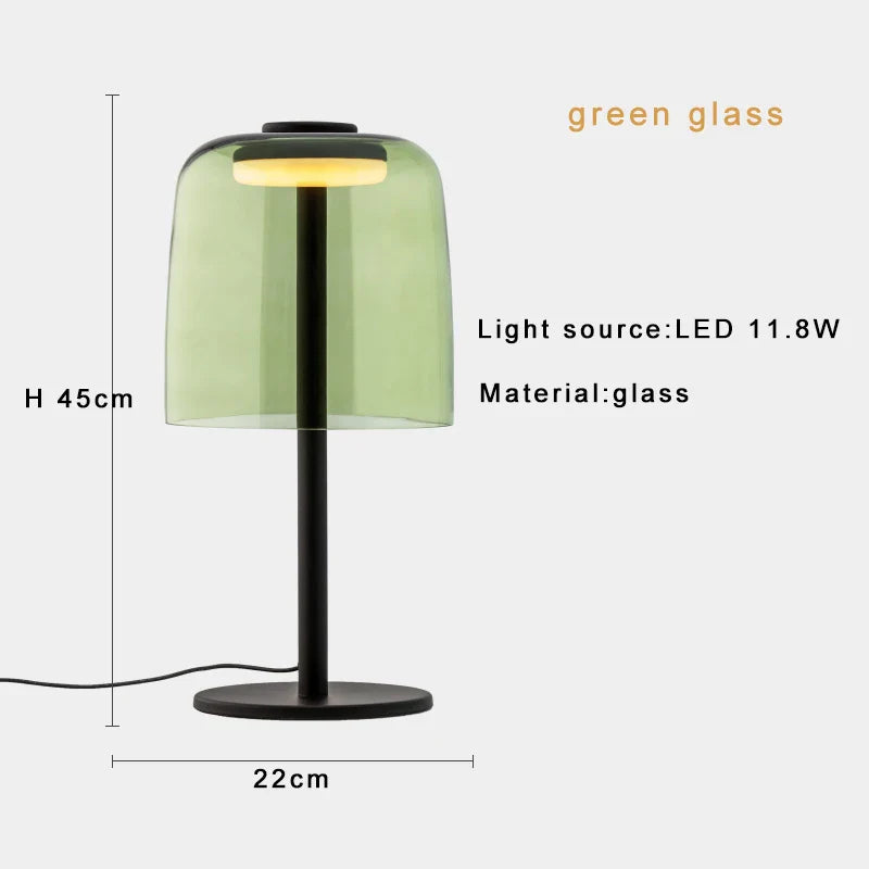 Afralia™ Glass Mushroom Table Lamp Luxury Minimalist Desk Light Nightstand Decor