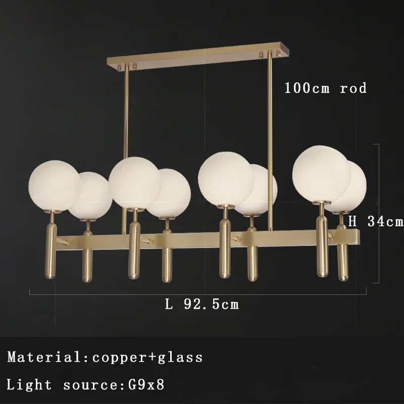 Afralia™ Glass Balloon Chandelier: Elegant Led Round Hanging Light for Luxury Dining Room