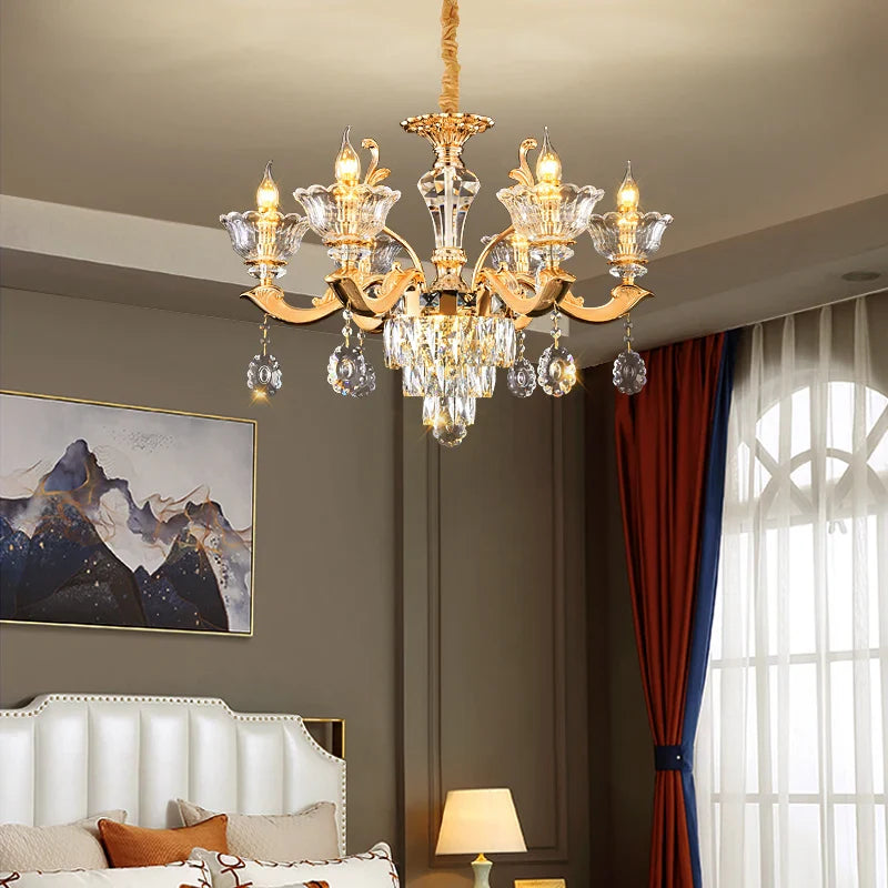 Afralia™ Crystal Luxe Pendant Lamp: Elegant European Style for Living Room and Restaurant