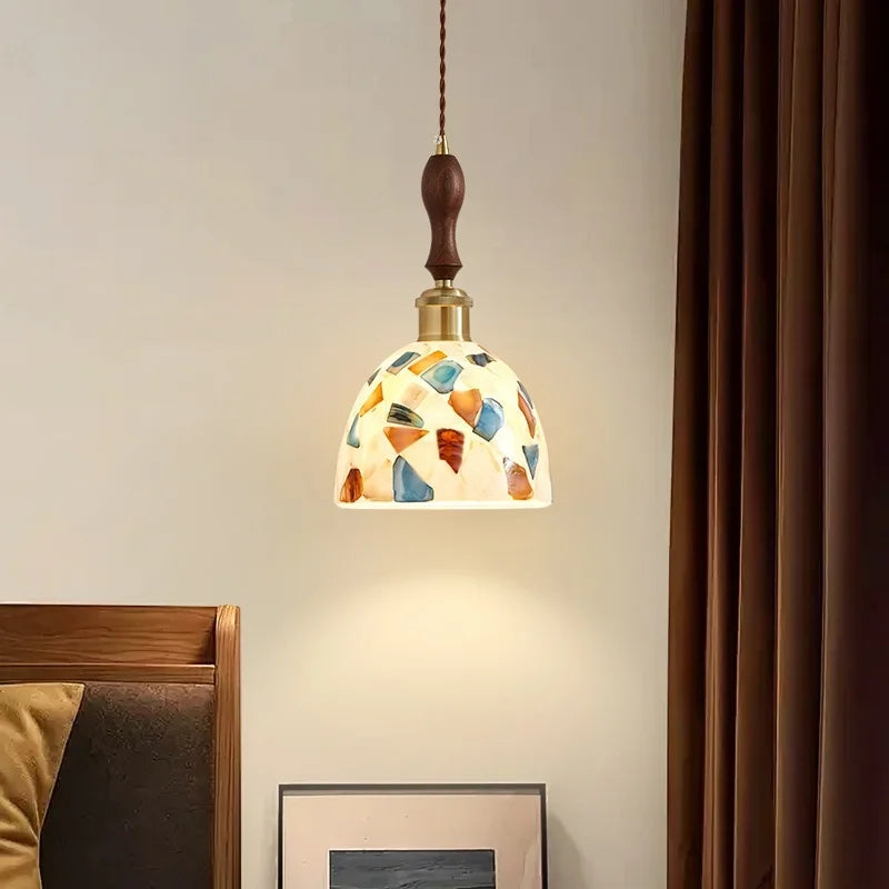 Afralia™ Glass LED Tiffany Style Pendant Light for Home Decor