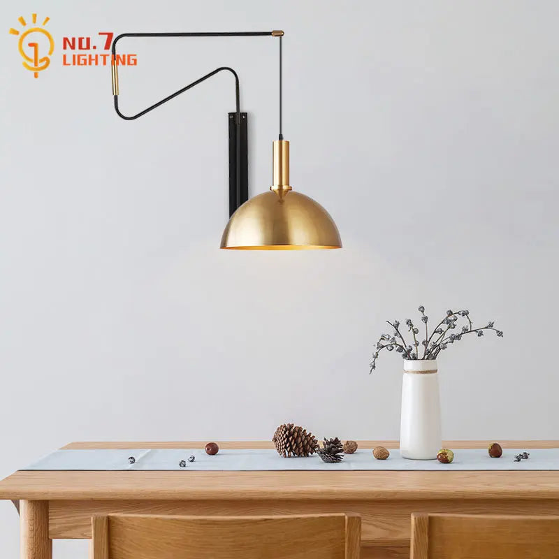 Afralia™ Copper Adjustable Wall Lamp LED E27 for Living Room