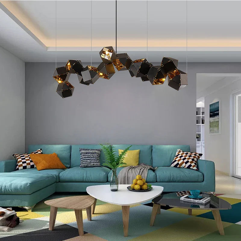 Afralia™ Cube LED Pendant Light: Art Deco Hanging Lamp for All-Match Style