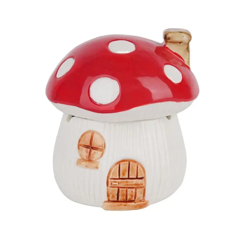 Afralia™ Mushroom Ceramic Ashtray with Lid – Home Art Decor, Countertop Ornament & Gift