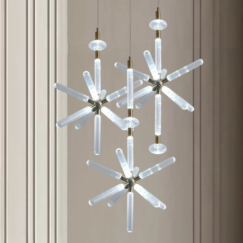 Afralia™ Glass Tubes LED Chandelier: Modern Luxury for Living Room, Bedroom, Hotel & Aisle