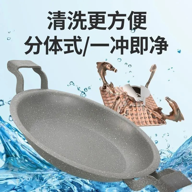 Afralia™ Premium Seafood Feast Pot Set with Solid Alcohol Stove and Tableware