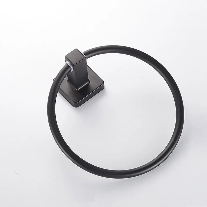 Afralia™ Stainless Steel Towel Holder - Wall-Mounted Round Towel Rings & Rack