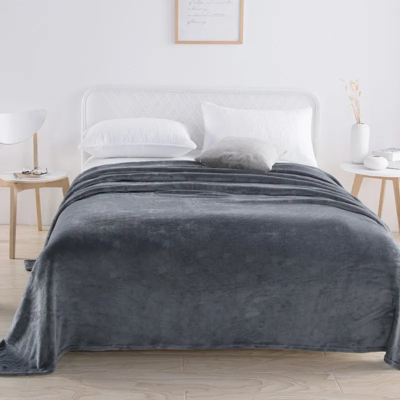 Afralia™ Floral Printed Flannel Blanket for Beds Single/Queen/King Size
