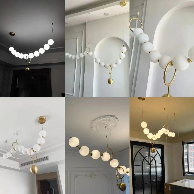 Afralia™ Pearl Design LED Pendant Light for Elegant Living, Dining, and Bar Spaces