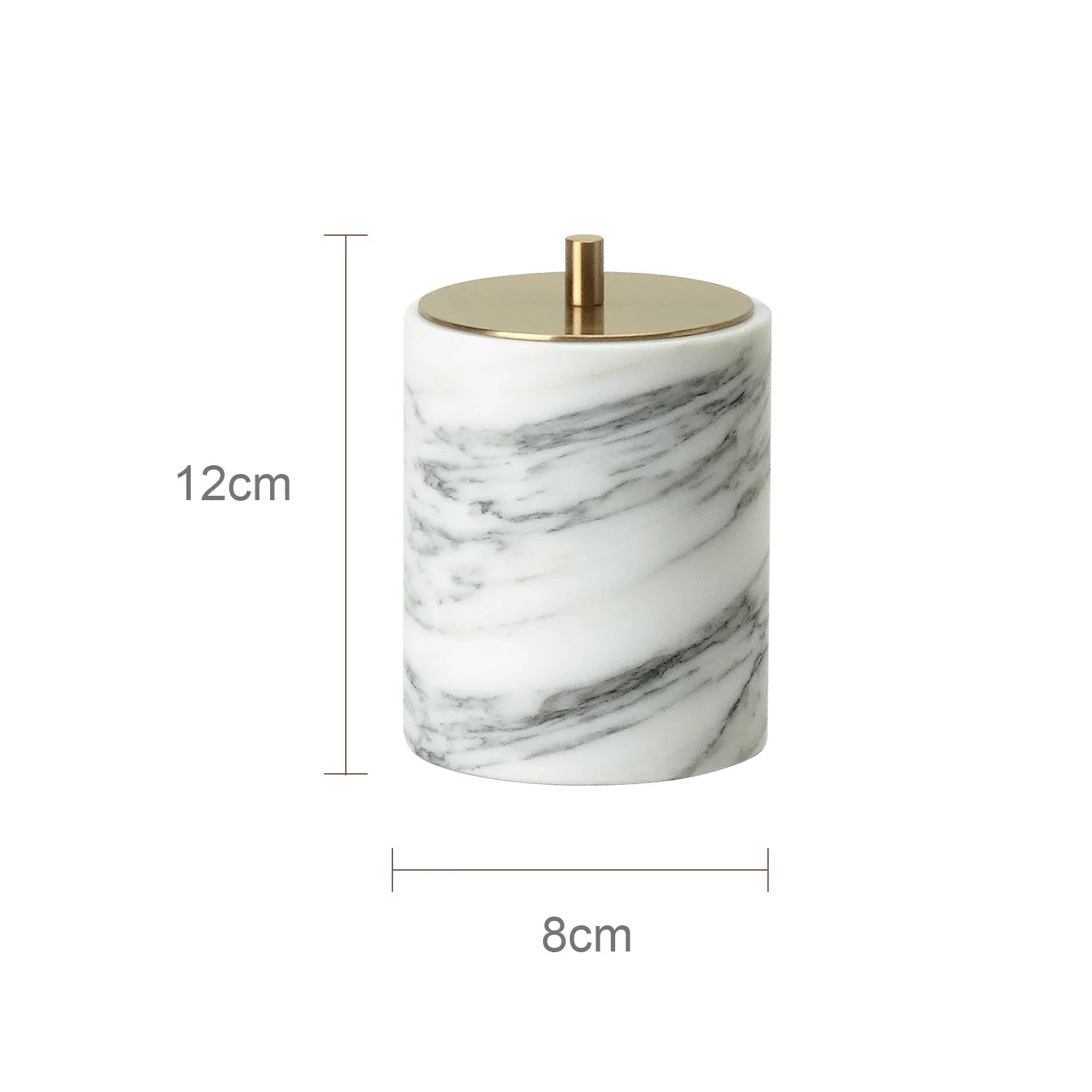 Afralia™ Marble Bathroom Set Soap Dispenser Cotton Swabs Jar Tray Accessories