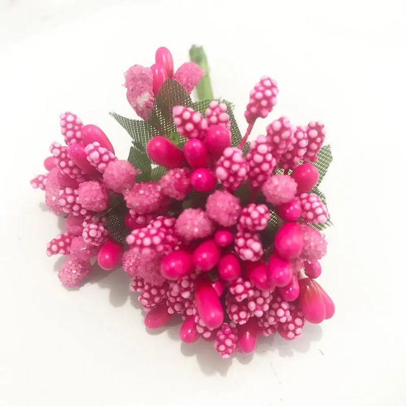 Afralia™ 200pcs Mixed Rose Red Flower Cherry Stamen Berries Bundle for DIY Decor