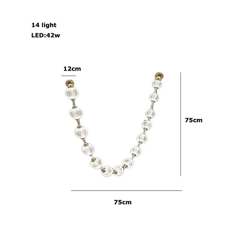 Afralia™ Pearl Necklace LED Pendant Light for 6m Staircase