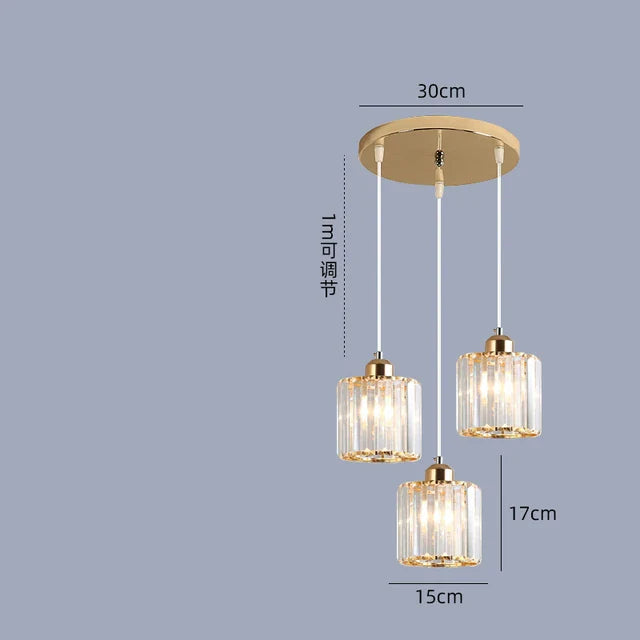 Afralia™ Crystal Chandelier Luxury Ceiling Lamp LED Modern Pendant Light for Indoor Spaces