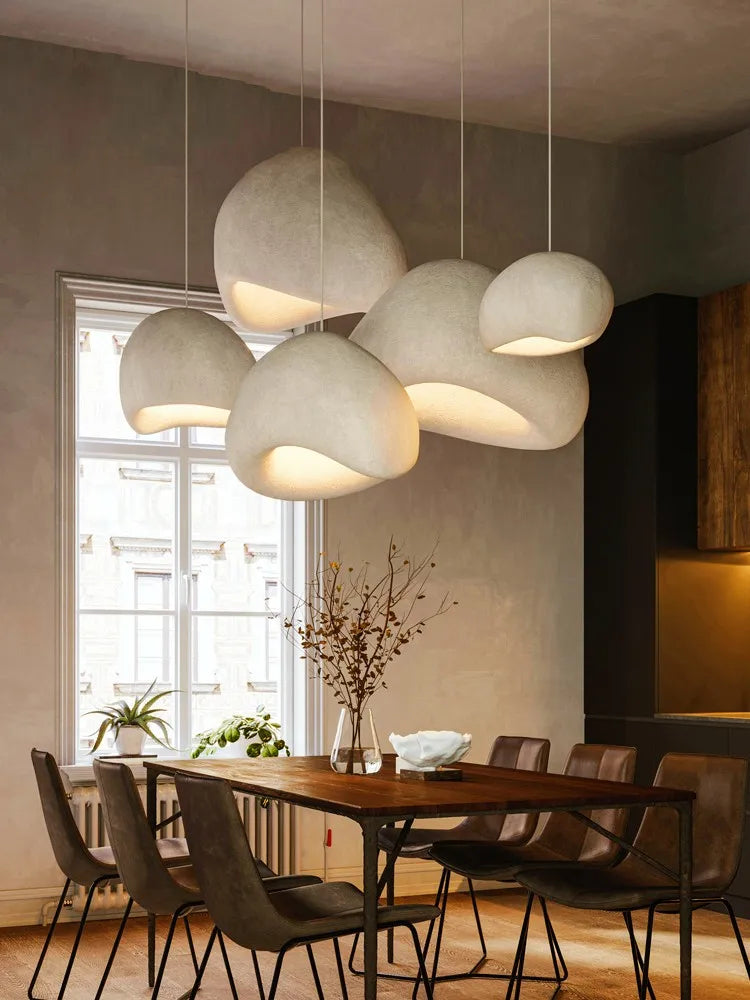 Afralia™ White Round Pendant Lights Nordic Style for Living Room, Bedroom, Kitchen, Dining Room