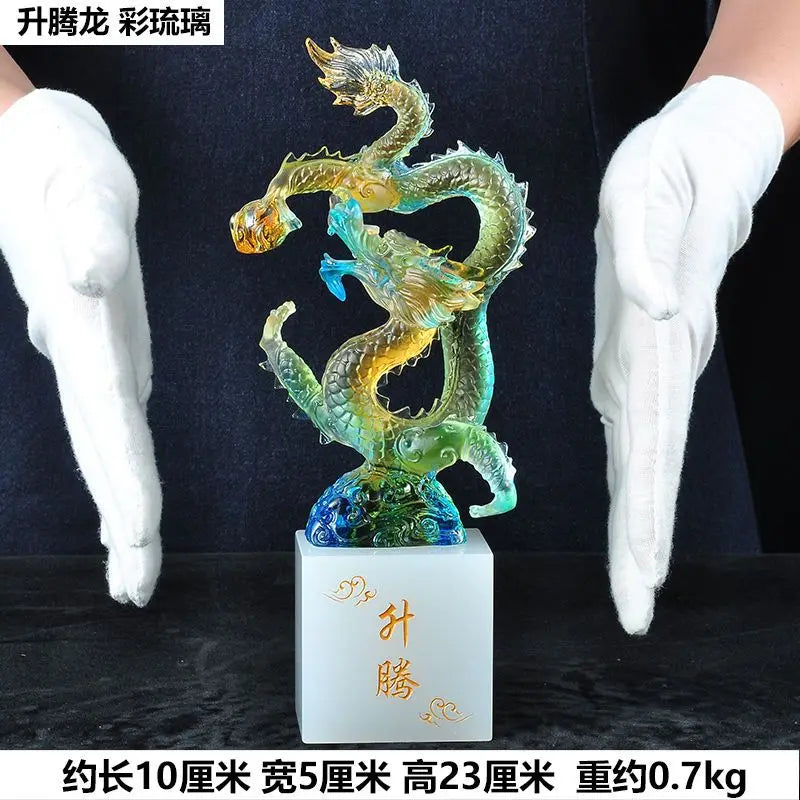 Afralia™ Ascending Dragon Feng Shui Ornament for Wealth and Success