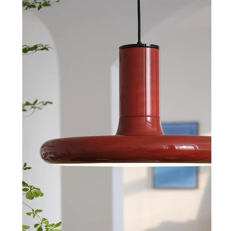 Afralia™ Red Chandelier: Danish Style Modern Bauhaus Artistic Bedroom Lamp