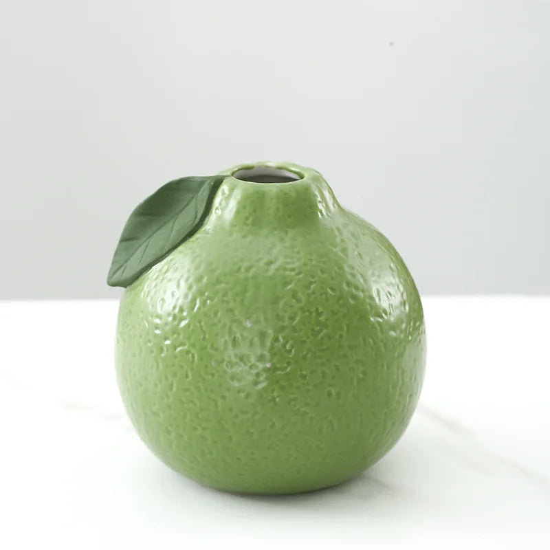 Afralia™ Orange Ceramic Vase Pomelo Flower Arrangement Home Decoration