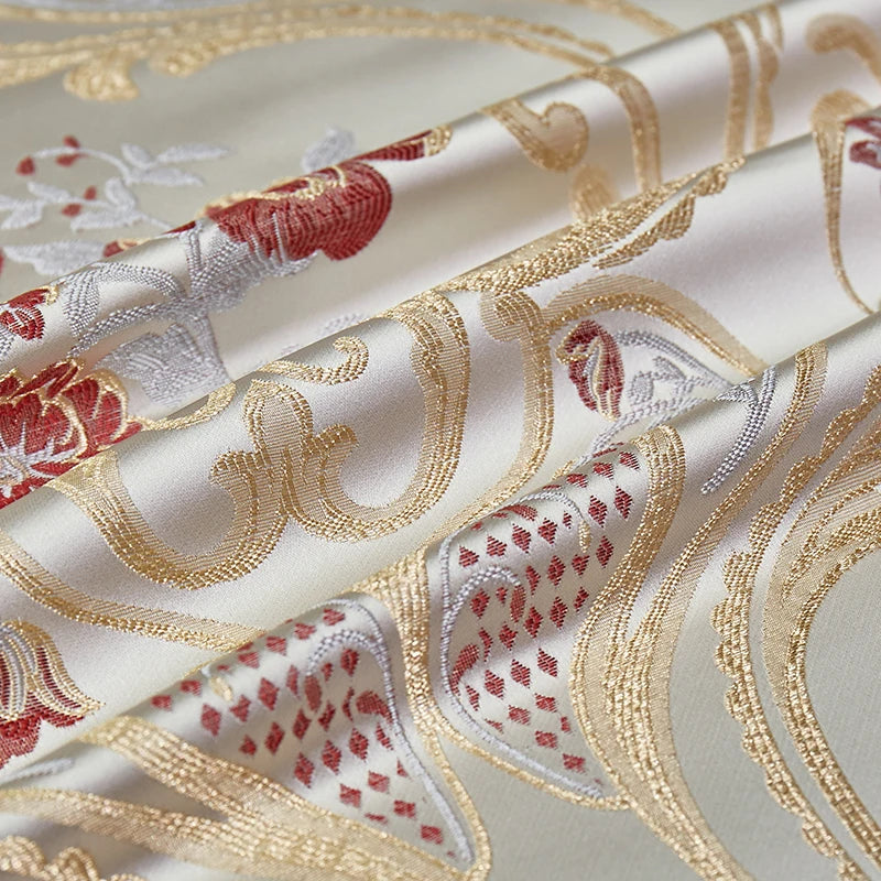 Afralia™ Silky Satin Jacquard Cotton Bedding Set, Luxury European Style, 4 or 6 Pcs