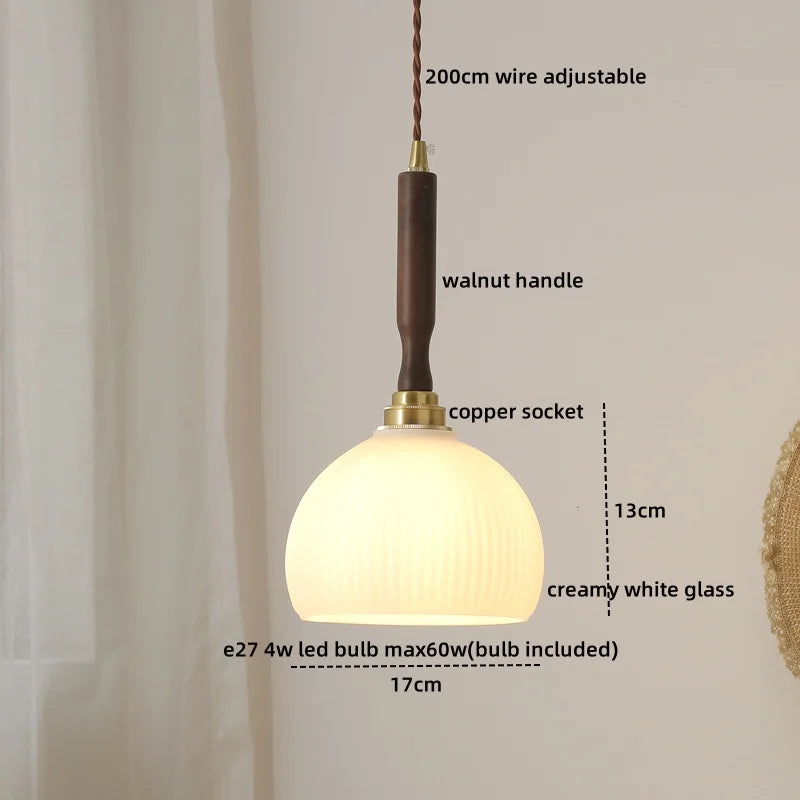 Afralia™ Blue Glass LED Pendant Lamp for Dining Living Room Bedroom