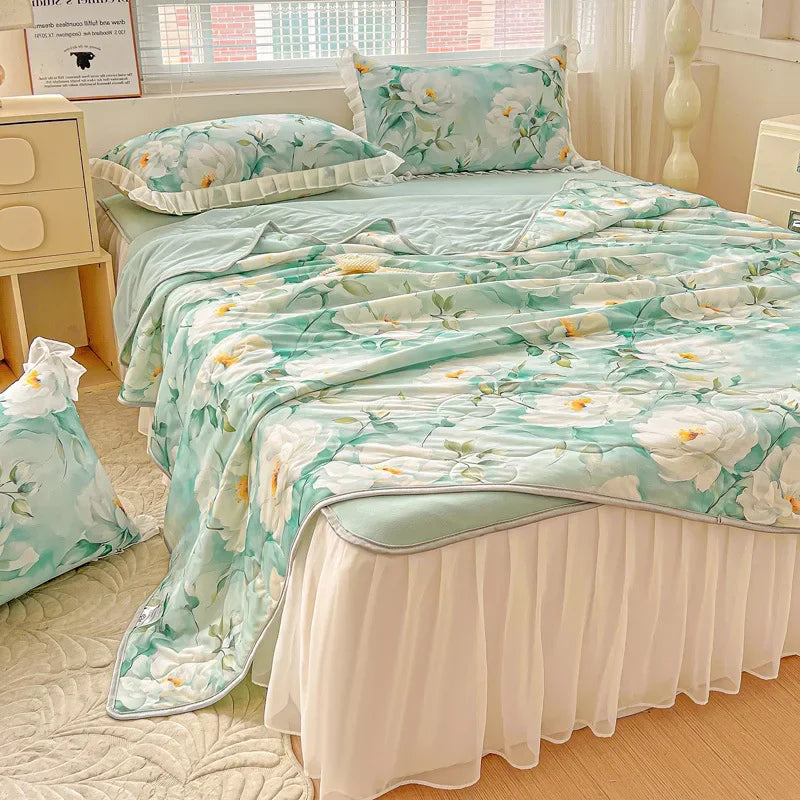 Afralia™ Floral Summer Cooling Quilt for Double Single Bed - Soft & Breathable