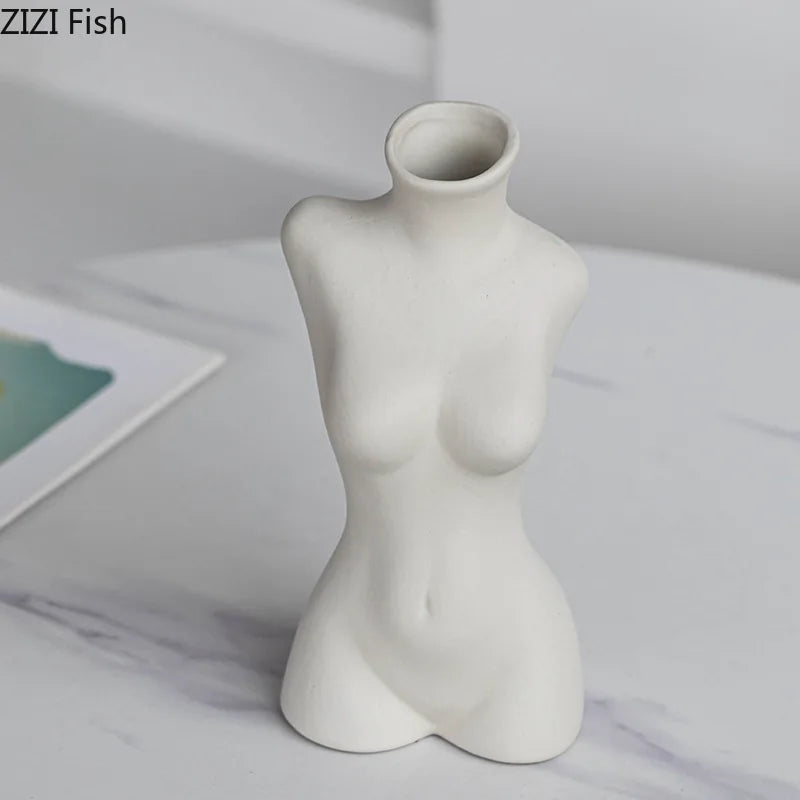 Afralia™ Ceramic Nude Figures Vase Set for Artistic Desk Decor and Floral Arrangements