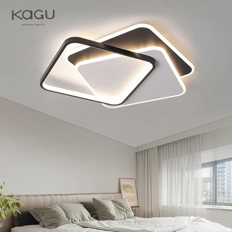 Afralia™ LED Chandelier: Black White Modern Lighting for Living Study Room Luminaire