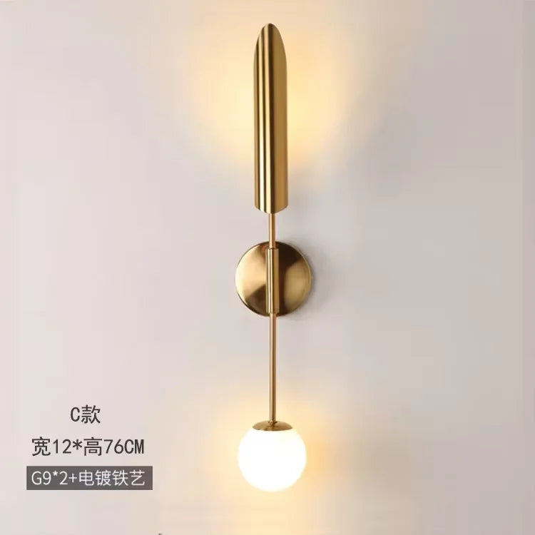 Afralia™ Golden Inclined Tube Wall Lamp for Modern Luxury Decor in Living Room
