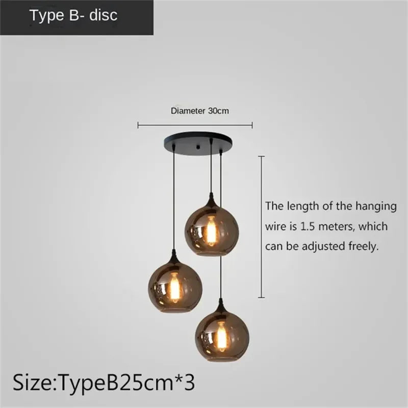 Afralia™ LED Glass Pendant Chandelier for Kitchen Dining Bar Décor