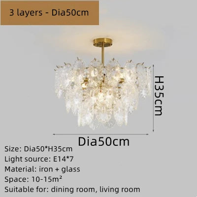 Afralia™ Elegant Glass Chandelier with LED Lights for Home Décor