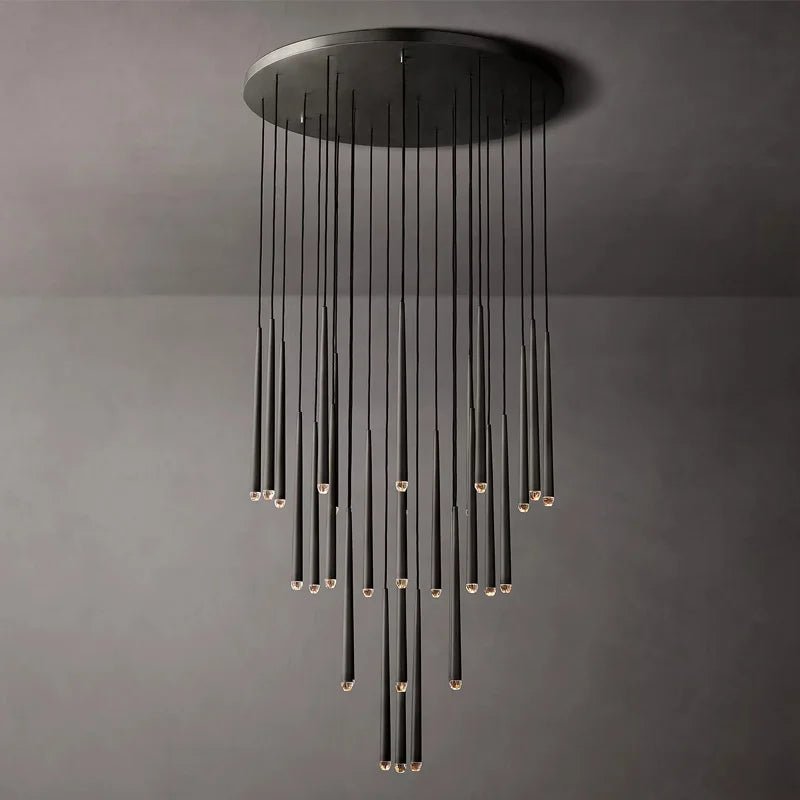 Afralia™ Crystal LED Pendant Chandelier for Retro Villa Stairs