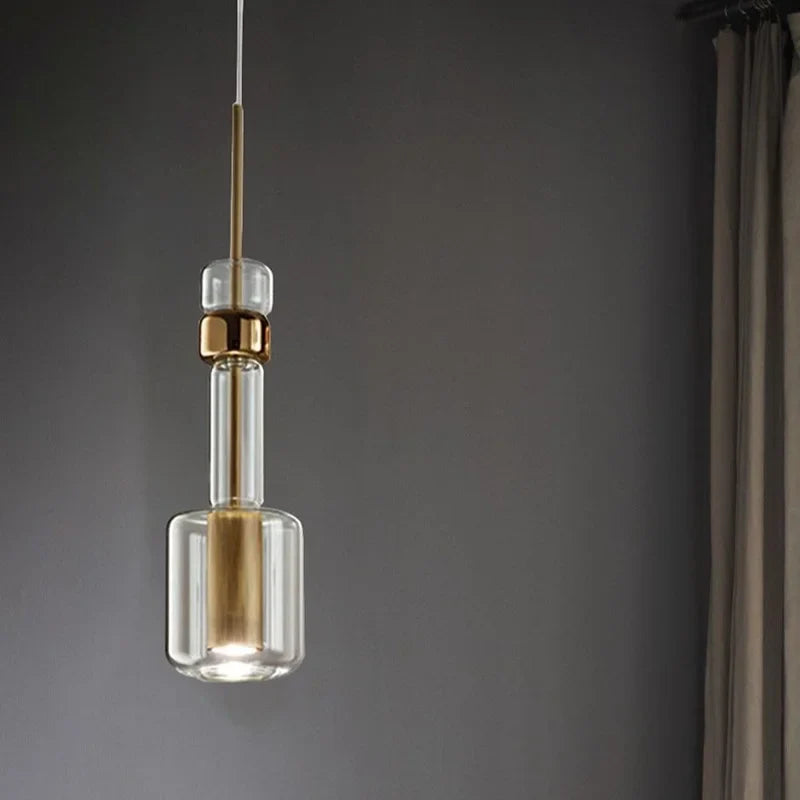 Afralia™ Cylindrical Glass Pendant Light: Modern, Nordic Design for Living Room, Restaurant, Kitchen