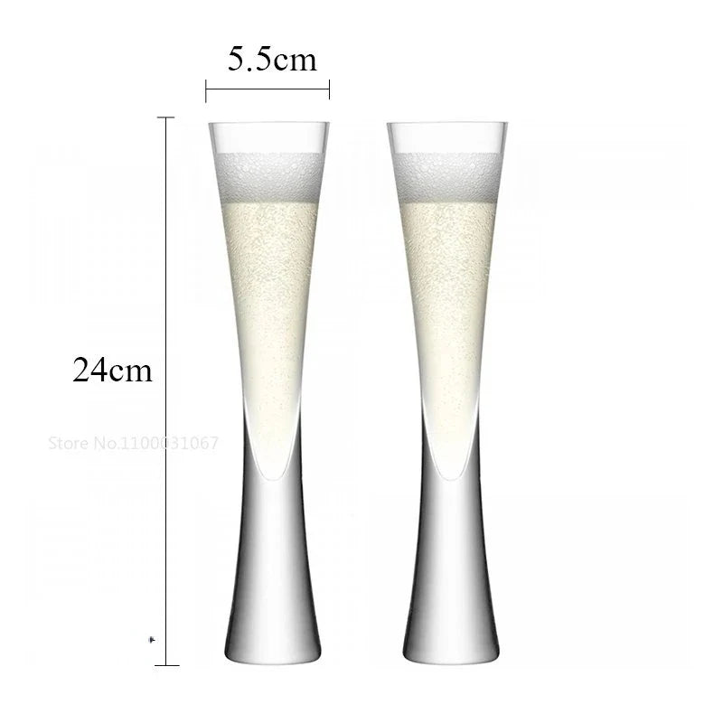 Afralia™ Glitter Flutes Clear Bubble Wine Glasses for Bar Party Wedding Cocktail