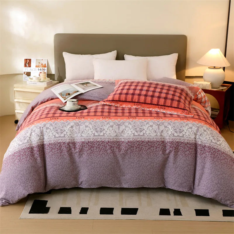 Afralia™ Nordic Cotton Single Duvet Cover: Autumn Winter Ultra Soft Brushed Quilt Cover