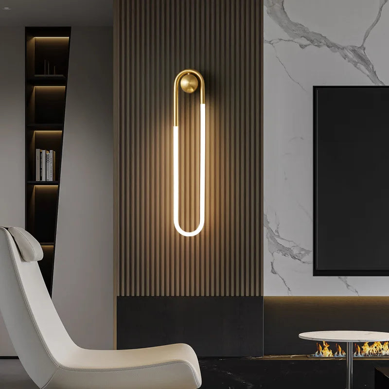 Afralia™ Ellipse Wall Lights: Gold Black Copper White, 3-Color Dimming