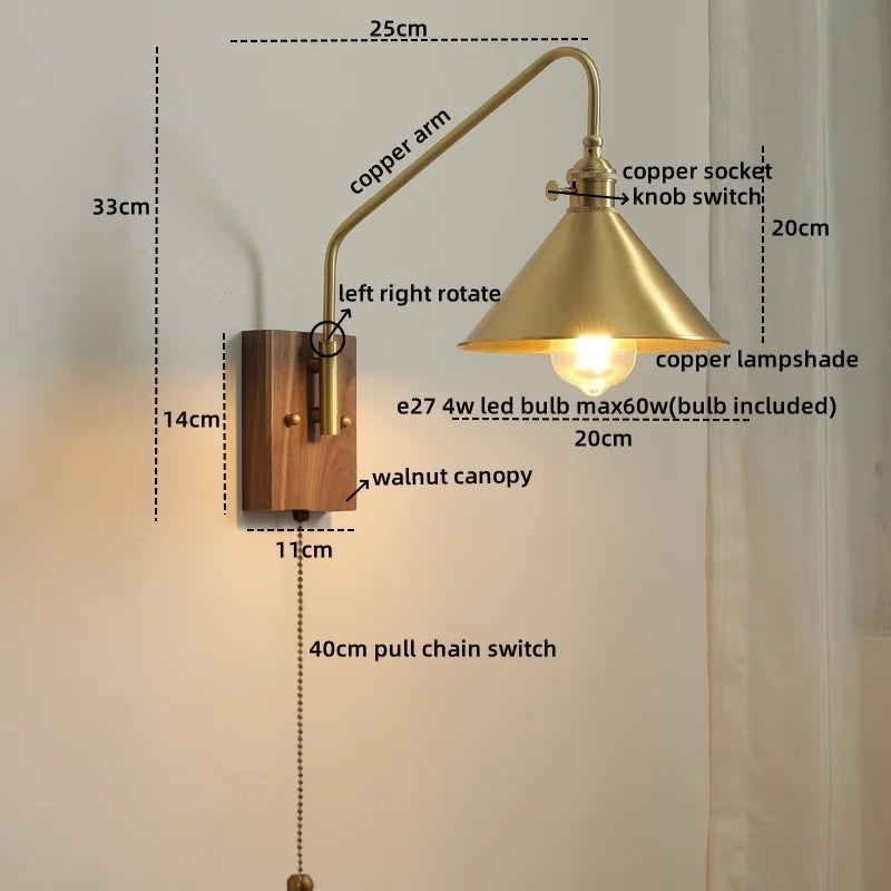Afralia™ Glass Copper LED Wall Sconce Modern Stair Light Fixtures
