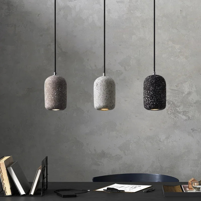 Afralia™ Stone Cement Pendant Lamp: Nordic Industrial Style LED Lighting for Restaurant, Bar, Bedroom