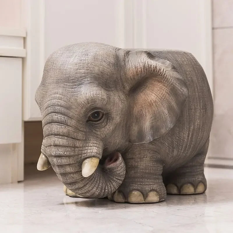 Afralia™ Animal Resin Sculpture Footstool Seat - Creative Cartoon Statue Chair Stool