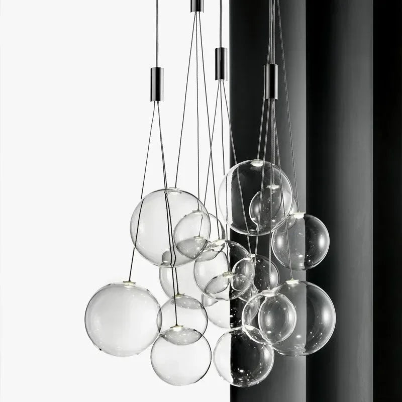 Afralia™ Nordic Glass Ball LED Pendant Lights for Home Decor & Interior Lighting