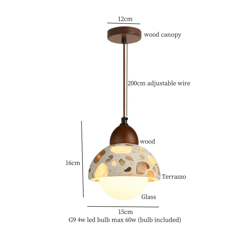 Afralia™ Terrazzo LED Pendant Lights - Modern Living Room Bedroom Lighting Solution