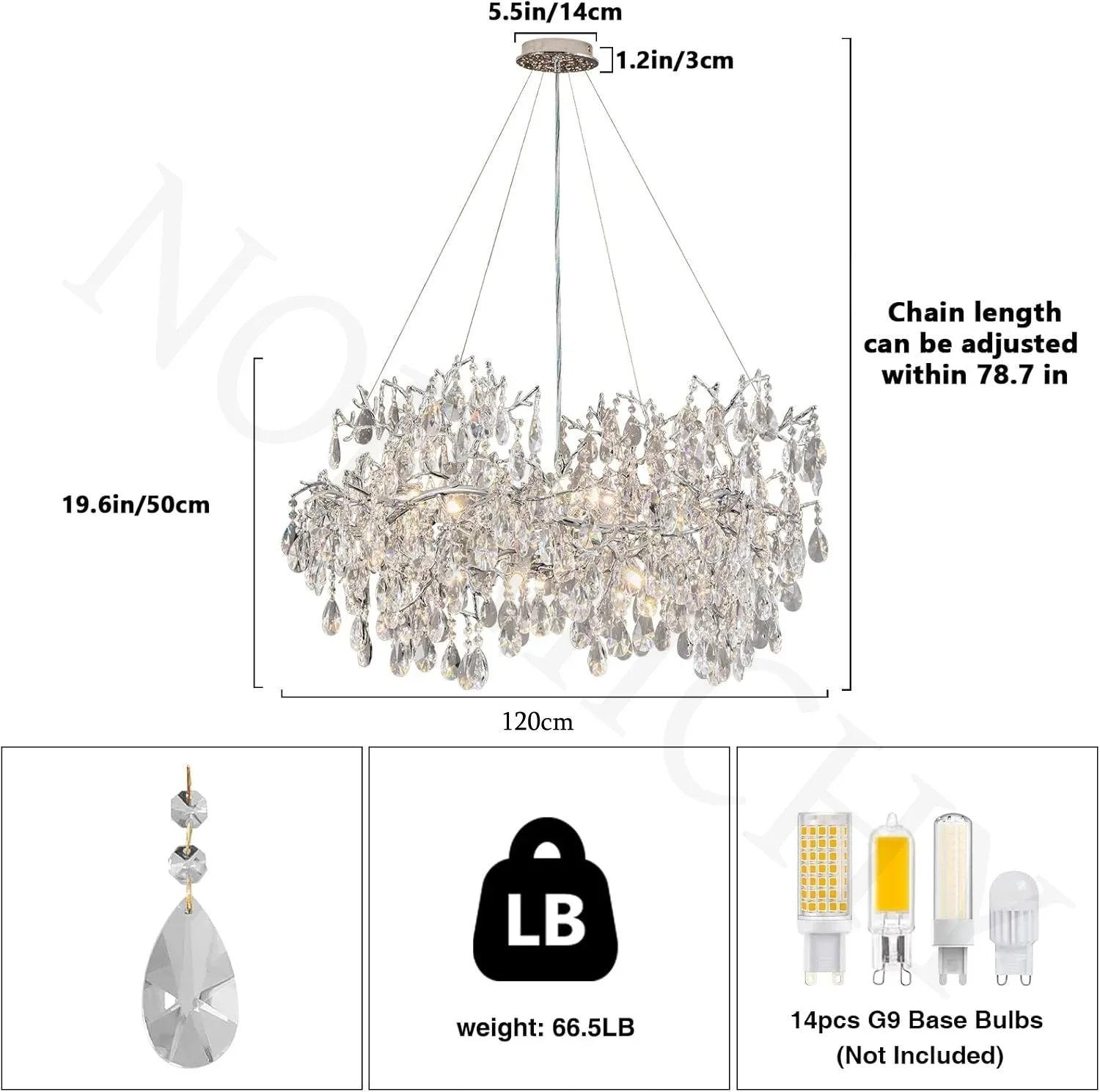Afralia™ Modern Crystal Branch Chandelier for Living Room and Dining Room
