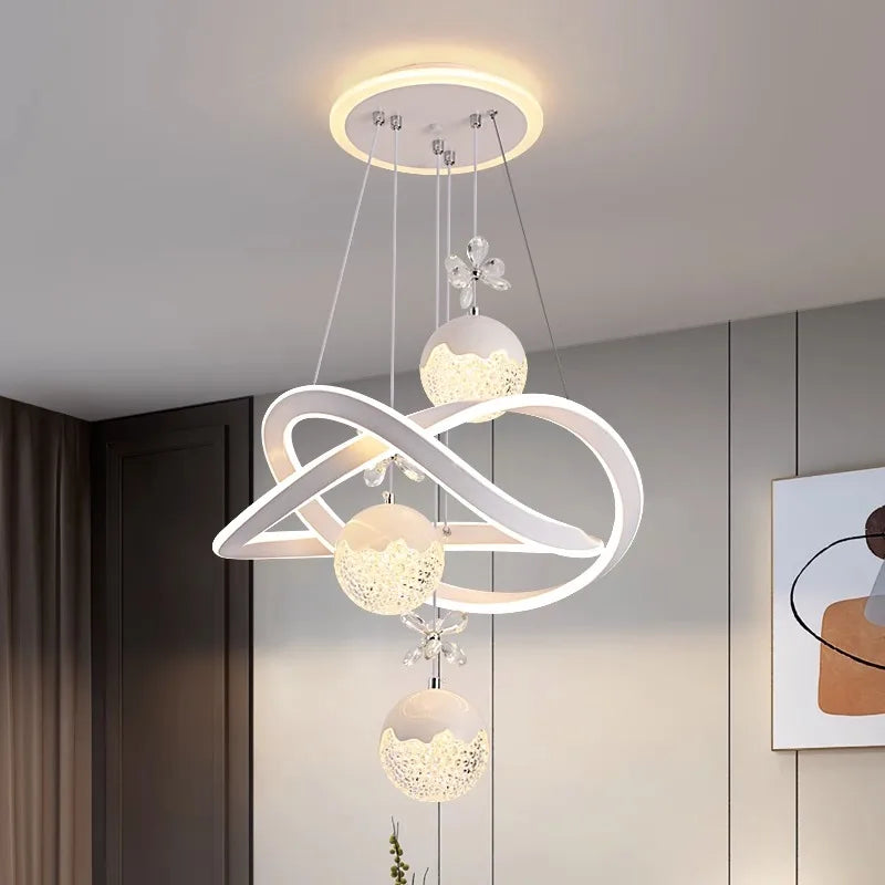 Afralia™ Modern Indoor Pendant Light Chandelier Ceiling Lamp LED Decorative Dining Room Lighting